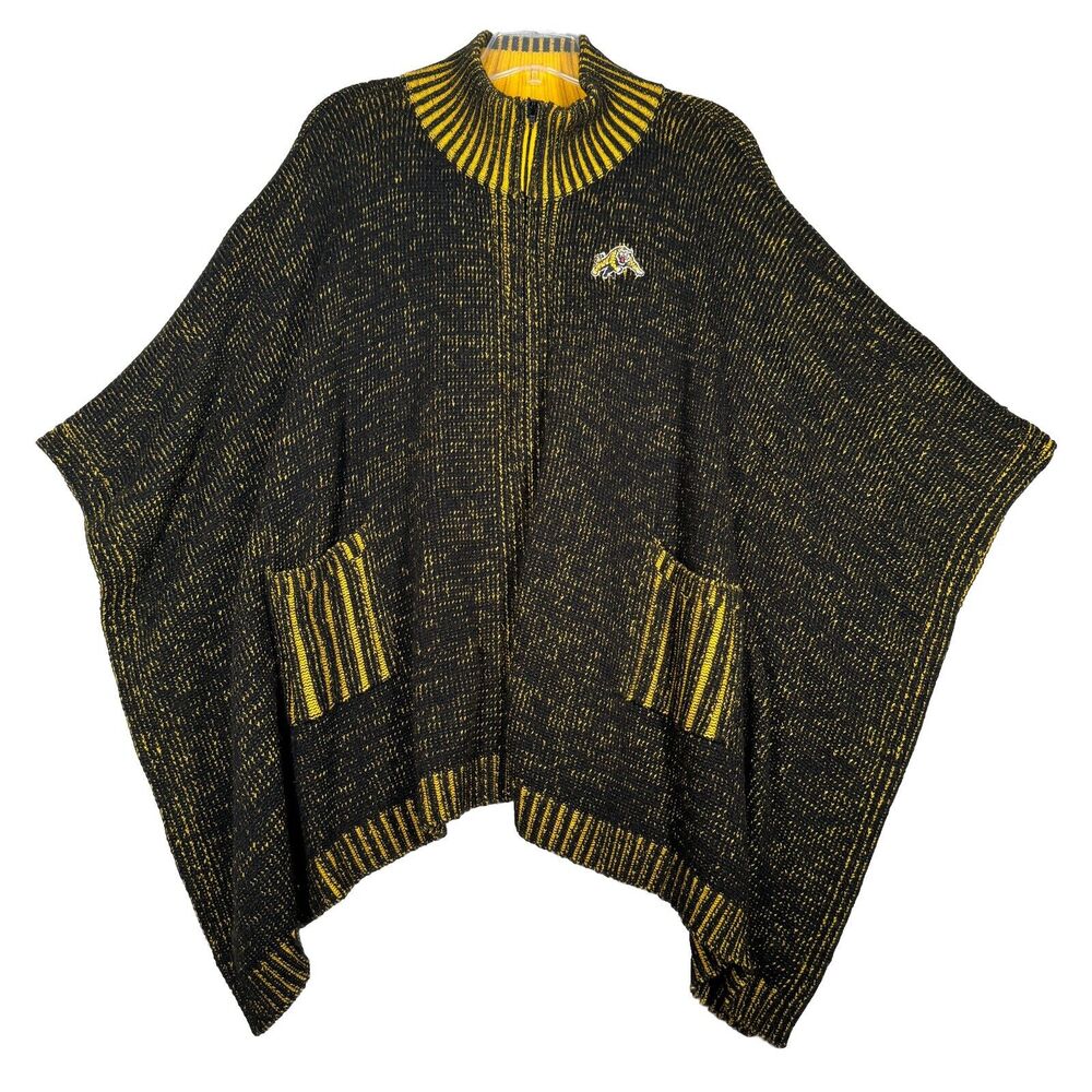 Emerson Street Poncho Womens Small Medium Peruvian Collection Cape Sweater Tiger